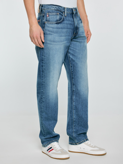 Pánske straight džínsy s vypraným efektom BRANDON 191